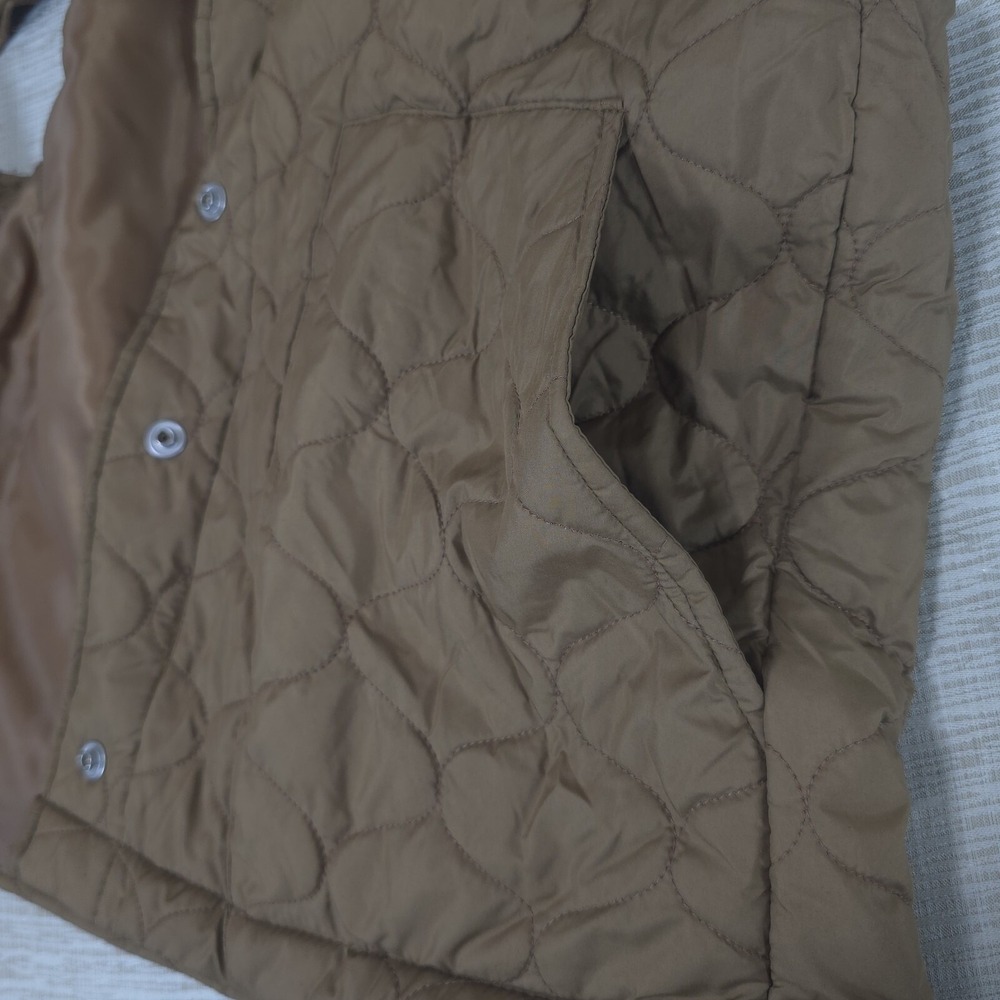 Stylus Quilted Puffer Vest Womens Medium Brown Snap Front Gorpcore Utility - Picture 7 of 7